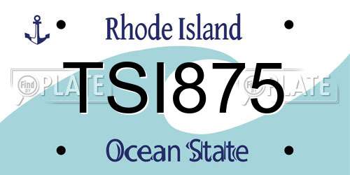 TSI875 Rhode Island License Plate
