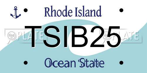 TSIB25 Rhode Island License Plate