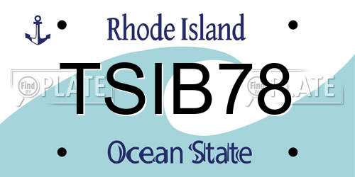 TSIB78 Rhode Island License Plate