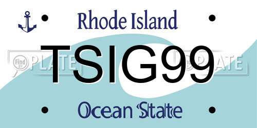 TSIG99 Rhode Island License Plate