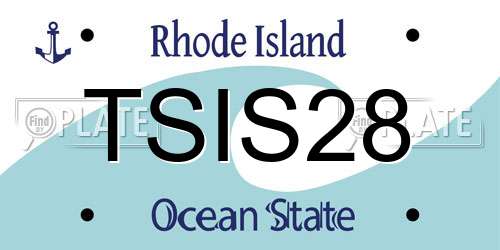 TSIS28 Rhode Island License Plate