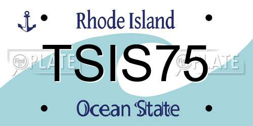 TSIS75 Rhode Island License Plate