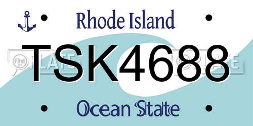 TSK4688 Rhode Island License Plate