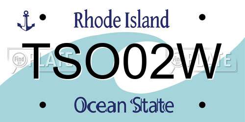 TSO02W Rhode Island License Plate