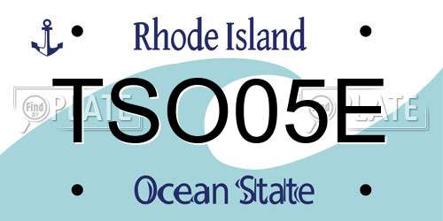 TSO05E Rhode Island License Plate