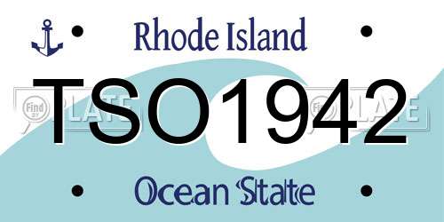 TSO1942 Rhode Island License Plate