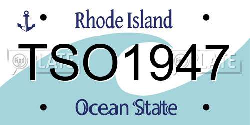 TSO1947 Rhode Island License Plate