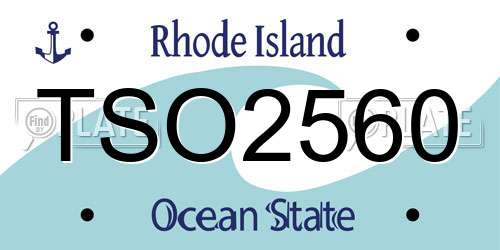 TSO2560 Rhode Island License Plate