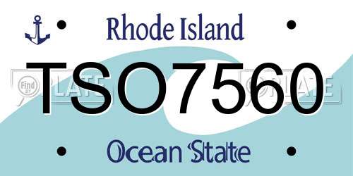 TSO7560 Rhode Island License Plate