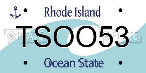 TSOO53 Rhode Island License Plate