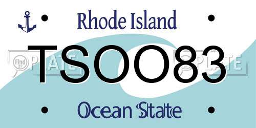 TSOO83 Rhode Island License Plate