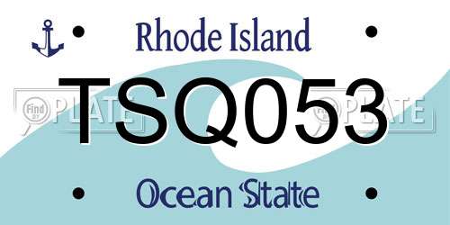 TSQ053 Rhode Island License Plate