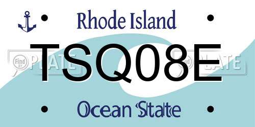 TSQ08E Rhode Island License Plate