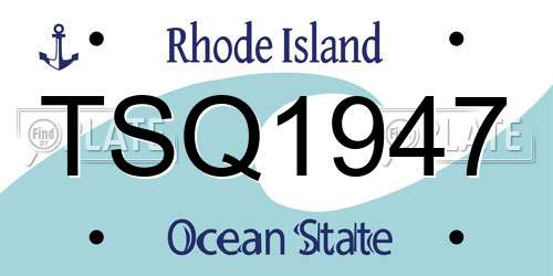 TSQ1947 Rhode Island License Plate