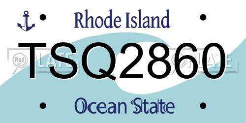 TSQ2860 Rhode Island License Plate