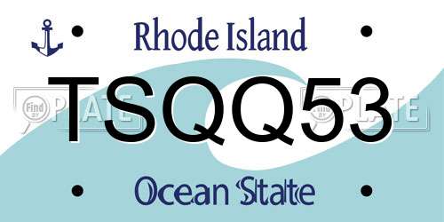 TSQQ53 Rhode Island License Plate