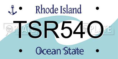 TSR54O Rhode Island License Plate