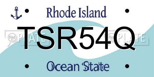TSR54Q Rhode Island License Plate
