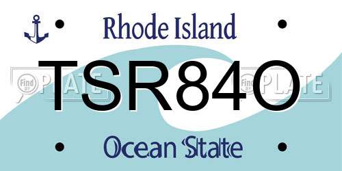 TSR84O Rhode Island License Plate