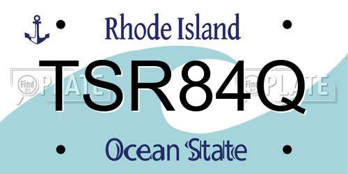 TSR84Q Rhode Island License Plate