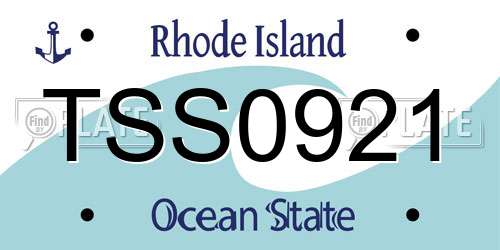 TSS0921 Rhode Island License Plate