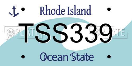 TSS339 Rhode Island License Plate