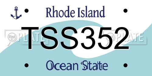 TSS352 Rhode Island License Plate