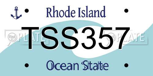 TSS357 Rhode Island License Plate