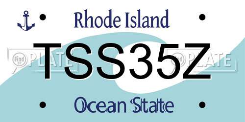 TSS35Z Rhode Island License Plate