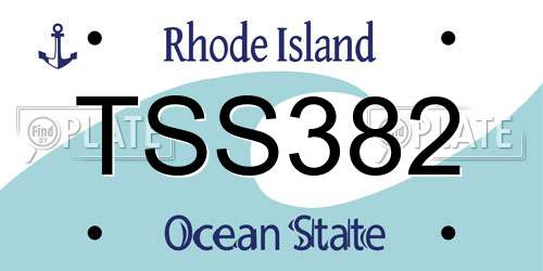 TSS382 Rhode Island License Plate