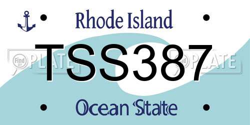 TSS387 Rhode Island License Plate