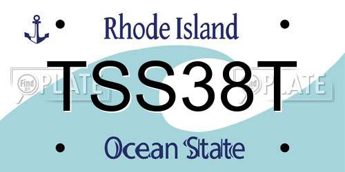 TSS38T Rhode Island License Plate