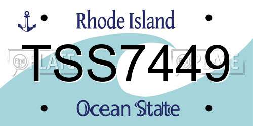 TSS7449 Rhode Island License Plate