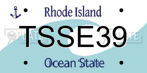 TSSE39 Rhode Island License Plate