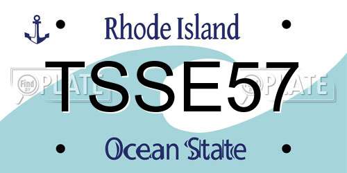 TSSE57 Rhode Island License Plate