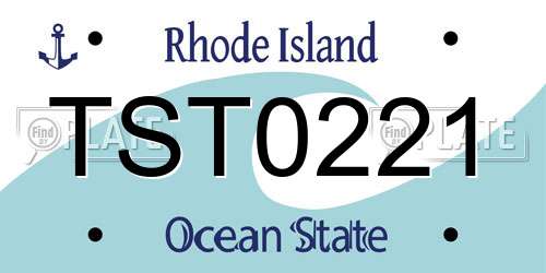 TST0221 Rhode Island License Plate