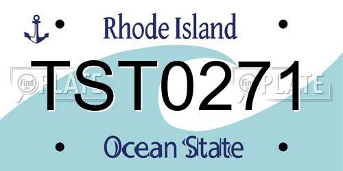 TST0271 Rhode Island License Plate
