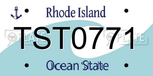 TST0771 Rhode Island License Plate