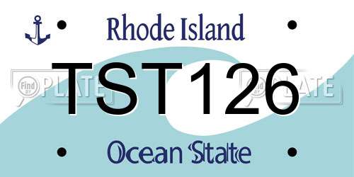 TST126 Rhode Island License Plate