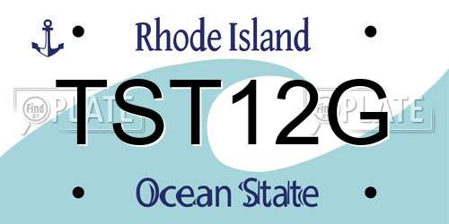 TST12G Rhode Island License Plate