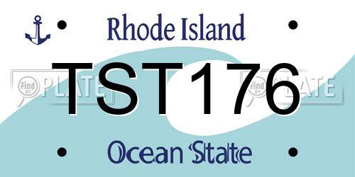 TST176 Rhode Island License Plate