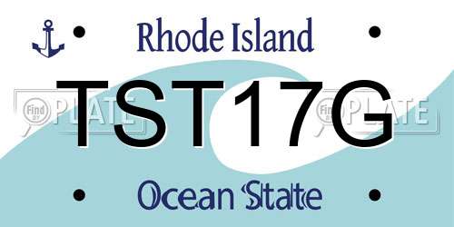 TST17G Rhode Island License Plate