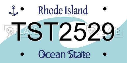 TST2529 Rhode Island License Plate