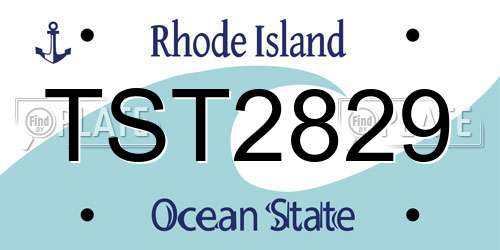 TST2829 Rhode Island License Plate