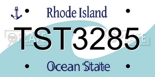 TST3285 Rhode Island License Plate