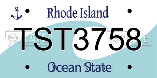 TST3758 Rhode Island License Plate