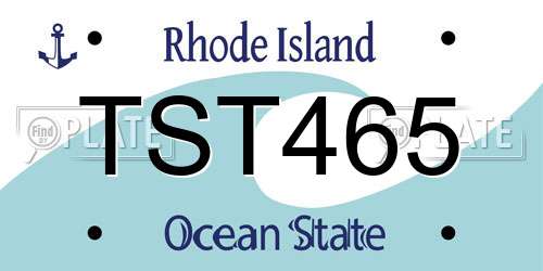 TST465 Rhode Island License Plate