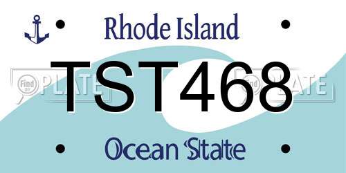 TST468 Rhode Island License Plate