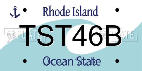 TST46B Rhode Island License Plate