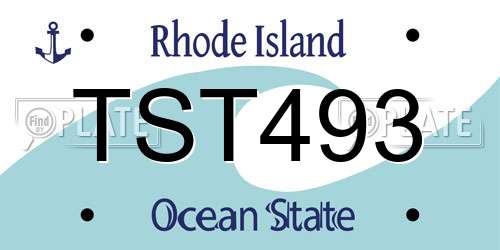 TST493 Rhode Island License Plate